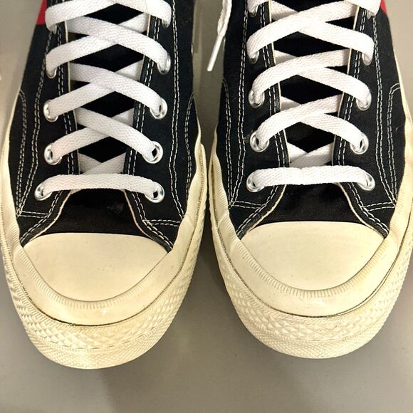 Converse Play High Top Sneakers Mens Size 11 Black Lace-Up Comme De Garcons - Picture 4 of 15